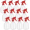 Juvale 12 Pack Refillable 16oz Plastic Spray Bottles - All-Purpose Red Spray Bottle for Hair, Cleaning Solutions, Plants, with Adjustable Nozzle (Mist & Stream)